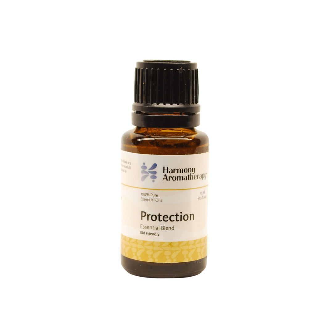 Protection essential oil on white background