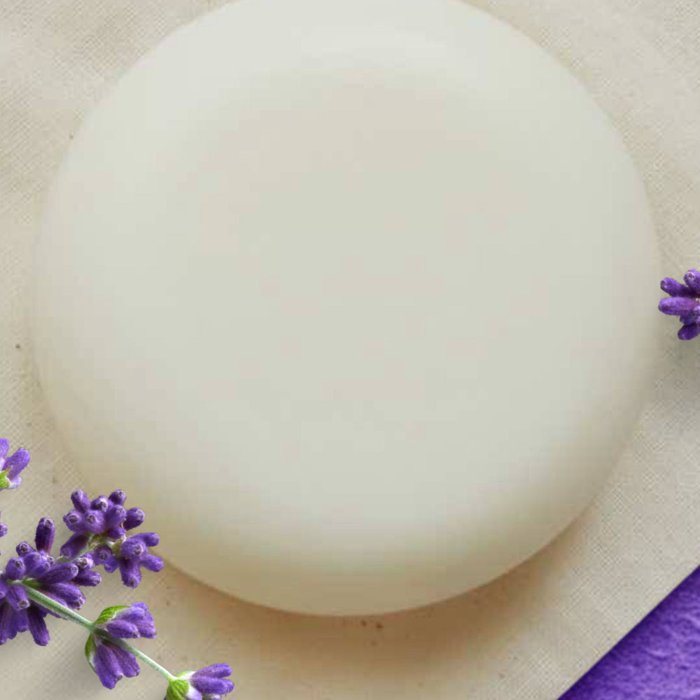muslin bag of lavender solid lotion bar
