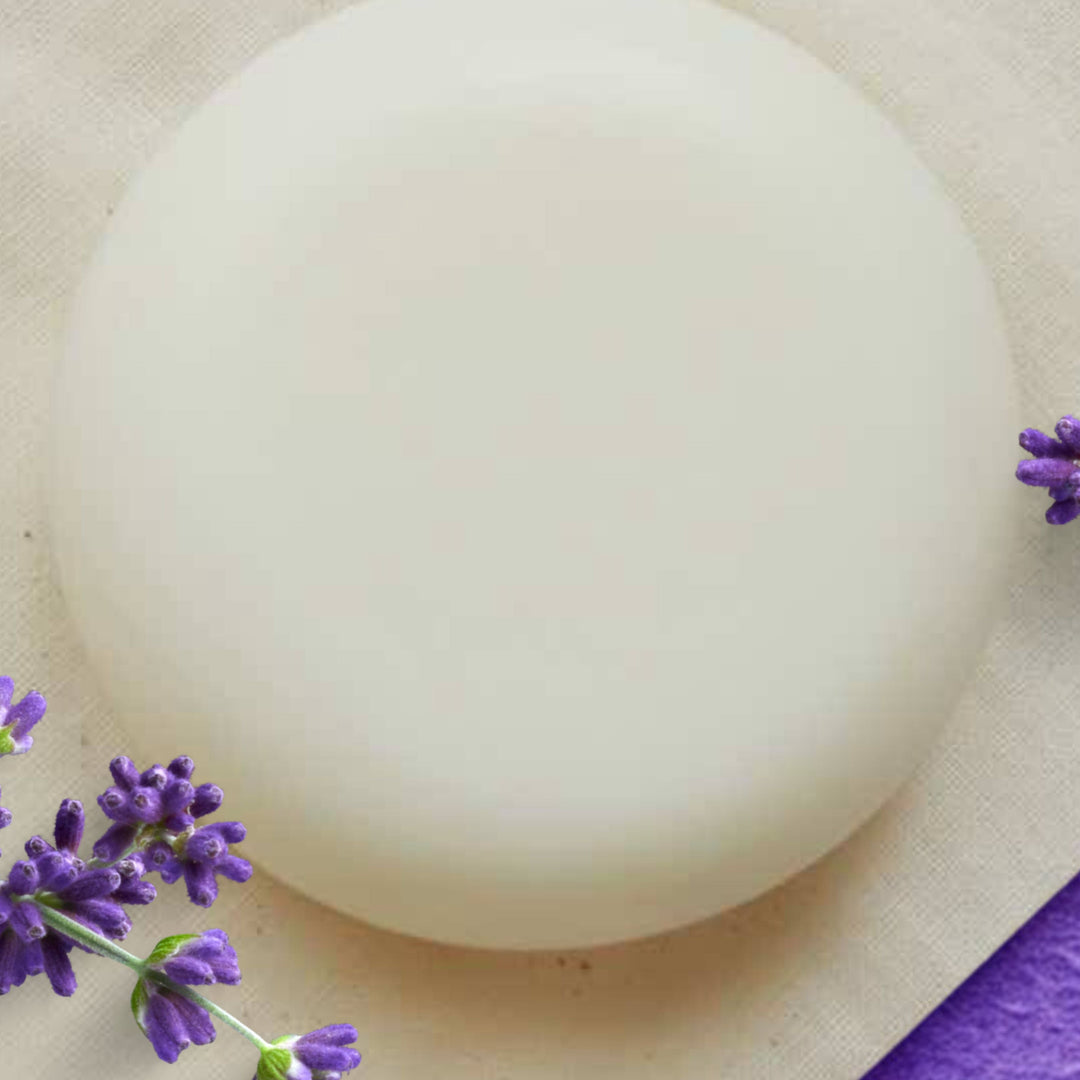 muslin bag of lavender solid lotion bar